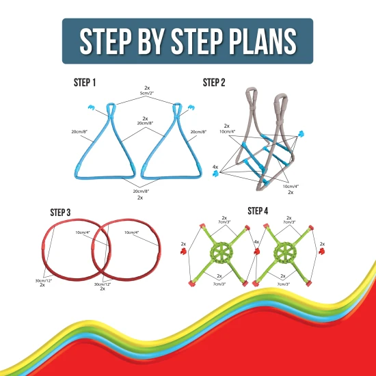 Verbinden, biegen und gestalten Sie mit dem flexiblen Spaghetteez-Bausatz.