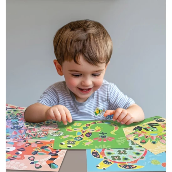 Kreativset für Kinder: Basteln mit Stickern in der Savanne ab 3 Jahren