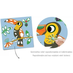 Gestalten mit Stickern Vögel 3+