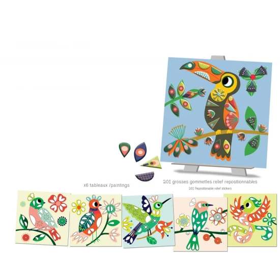 Kreativset für Kinder: Basteln mit Aufklebern „Vögel“ ab 3 Jahren