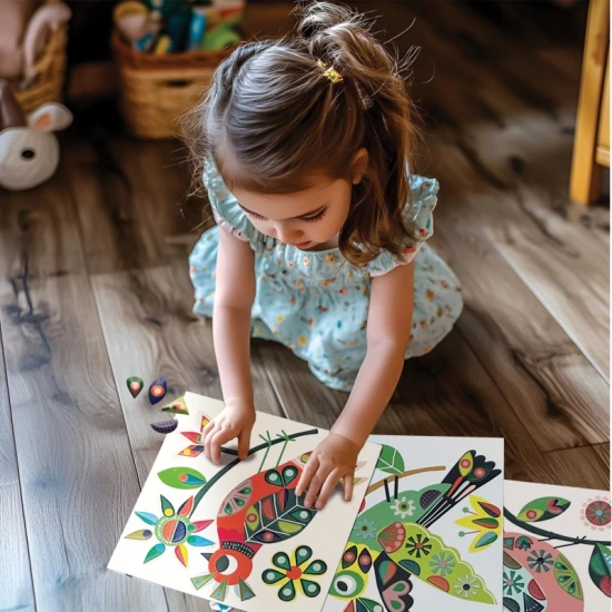 Kreativset für Kinder: Basteln mit Aufklebern „Vögel“ ab 3 Jahren