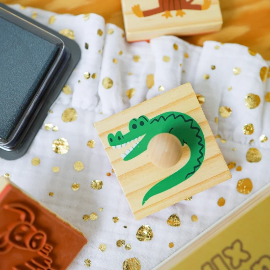 Holzstempel mit Griffen Savana 9 Stk