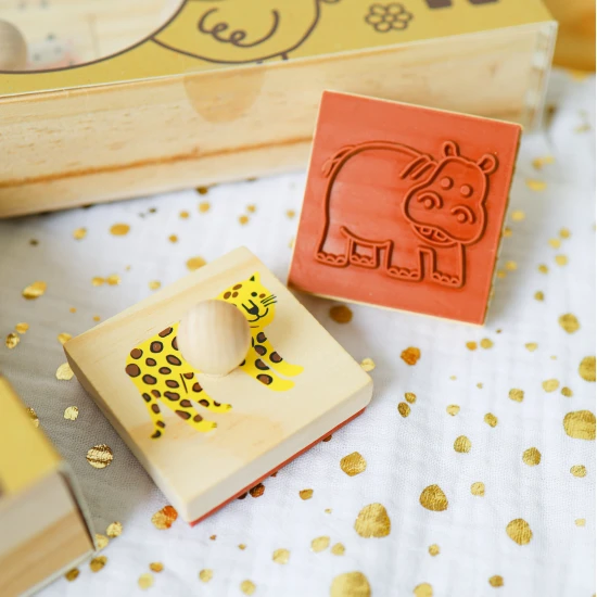 Holzstempel mit Griffen Savana 9 Stk