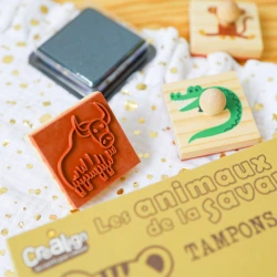 Holzstempel mit Griffen Savana 9 Stk