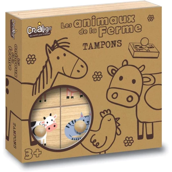 Holzstempel mit Griffen Farm 9 Stk