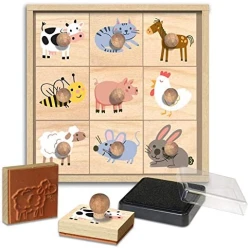 Holzstempel mit Griffen Farm 9 Stk
