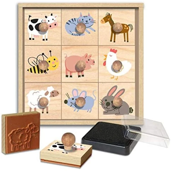 Holzstempel mit Griffen Farm 9 Stk