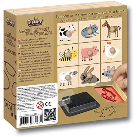 Holzstempel mit Griffen Farm 9 Stk