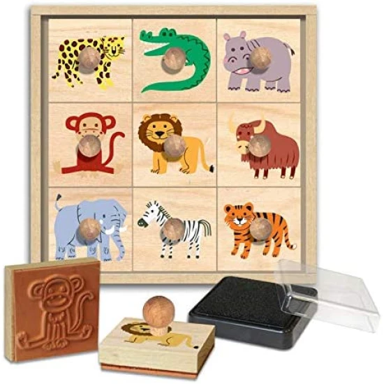 Holzstempel mit Griffen Savana 9 Stk