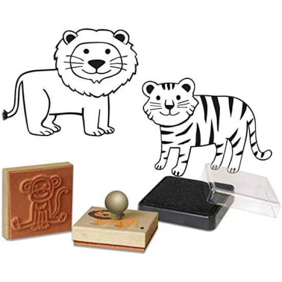 Holzstempel mit Griffen Savana 9 Stk