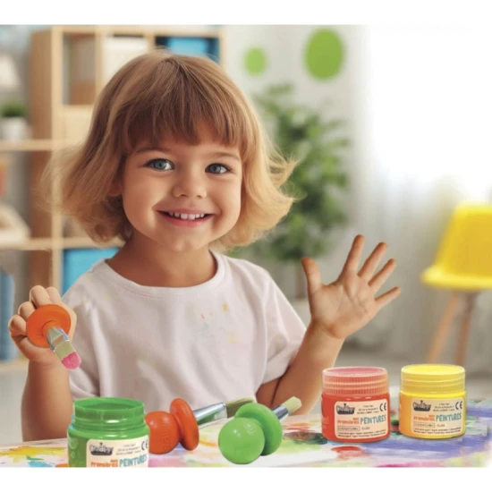 Ein Set mit vier fingerfarben für Anfänger.