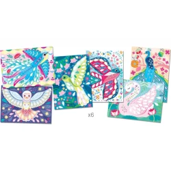 Glitzerndes Mosaik Vögel 5+