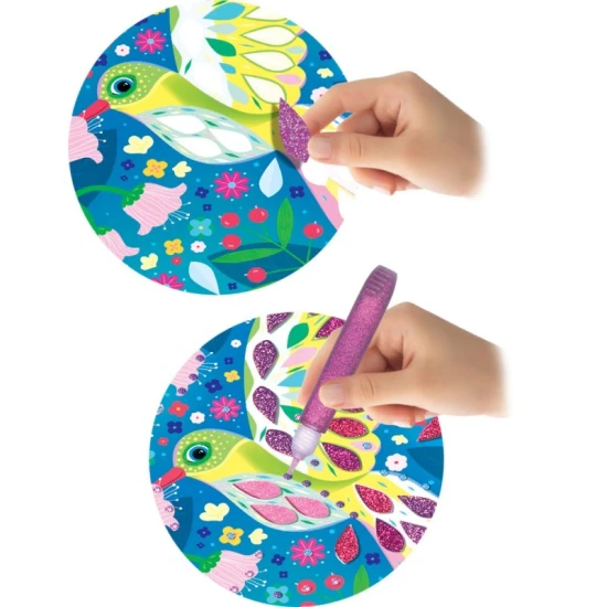 Glitzerndes Mosaik Vögel 5+