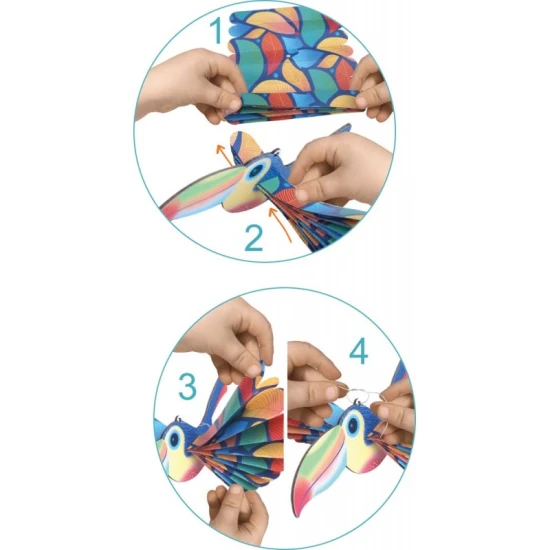 Kreation aus Papier Exotische Vögel