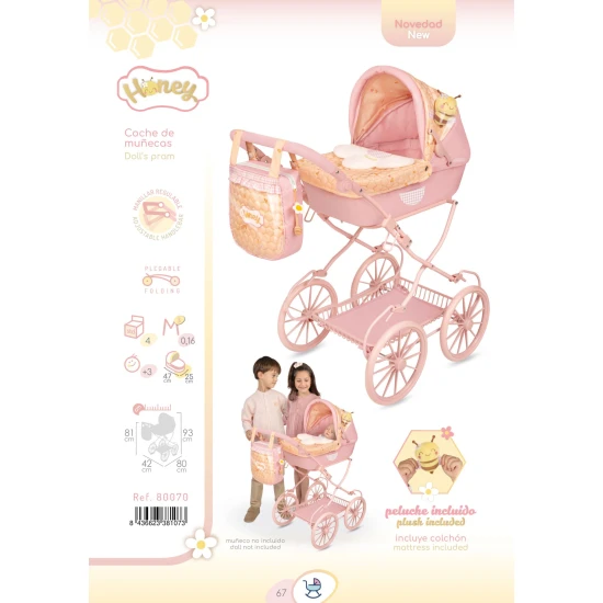 Klappbarer Puppenwagen mit Tasche DeCuevas Honey 2026 81 cm Klappbarer Puppenwagen mit Tasche DeCuevas Honey 2026 81 cm