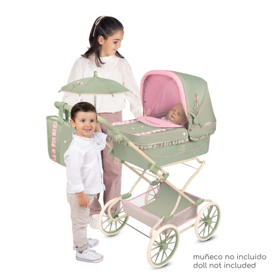 Klappbarer REBORN Puppenwagen mit Sonnenschirm und Zubehör DeCuevas Botanic 2026 90 cm Klappbarer REBORN Puppenwagen mit Sonnenschirm und Zubehör DeCuevas Botanic 2026 90 cm