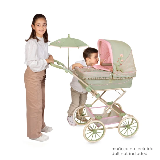 Klappbarer REBORN Puppenwagen mit Sonnenschirm und Zubehör DeCuevas Botanic 2026 90 cm Klappbarer REBORN Puppenwagen mit Sonnenschirm und Zubehör DeCuevas Botanic 2026 90 cm