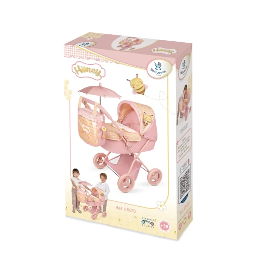 Klappbarer Puppenwagen mit Sonnenschirm und Tasche DeCuevas Honey 2026 60 cm Klappbarer Puppenwagen mit Sonnenschirm und Tasche DeCuevas Honey 2026 60 cm