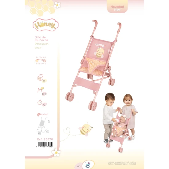 Klappbarer Golf-Puppenwagen DeCuevas Honey 2026 56 cm Klappbarer Golf-Puppenwagen DeCuevas Honey 2026 56 cm