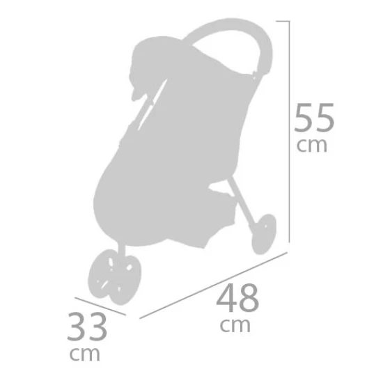 DeCuevas 90243 2021 DIDI 2021 Sportlicher Dreirad-Puppenwagen, rosa-weiß-braunes Design mit Welpen-Samtstickerei, geeignet für Puppen bis 46 cm.