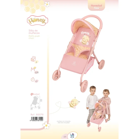 Sportlicher Puppenwagen DeCuevas Honey 2026 55 cm Sportlicher Puppenwagen DeCuevas Honey 2026 55 cm