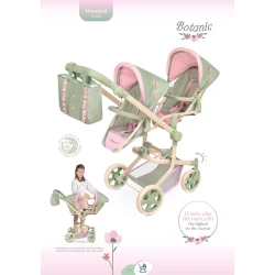 Zwillings-Puppenwagen mit Tasche DeCuevas Botanic 2026 91 cm Zwillings-Puppenwagen mit Tasche DeCuevas Botanic 2026 91 cm