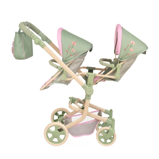 Zwillings-Puppenwagen mit Tasche DeCuevas Botanic 2026 91 cm Zwillings-Puppenwagen mit Tasche DeCuevas Botanic 2026 91 cm