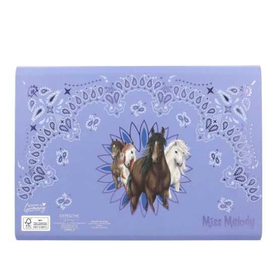 Miss Melody Briefpapier-Set mit Fächermappe Bandana Miss Melody Briefpapier-Set mit Fächermappe Bandana - Depesche DP-12934