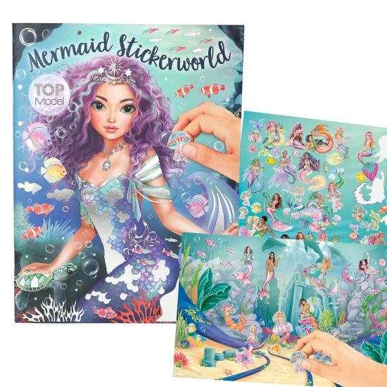 Depesche TOPModel Stickerheft Mermaid DP-13395 mit silbernem Metallic-Effekt