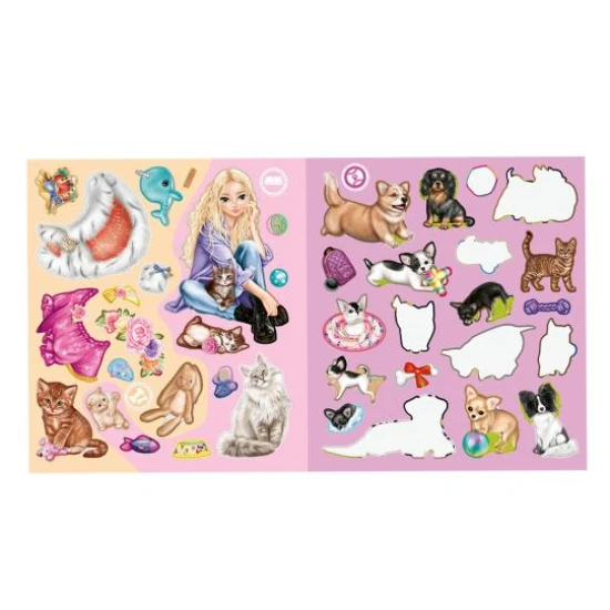 Stickerbuch TOPModel Kitty and Doggy mit 20 Innenseiten und über 100 Tier-Stickern