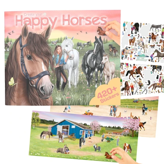 Kreativset mit Stickern Happy Horses Pferde Depesche