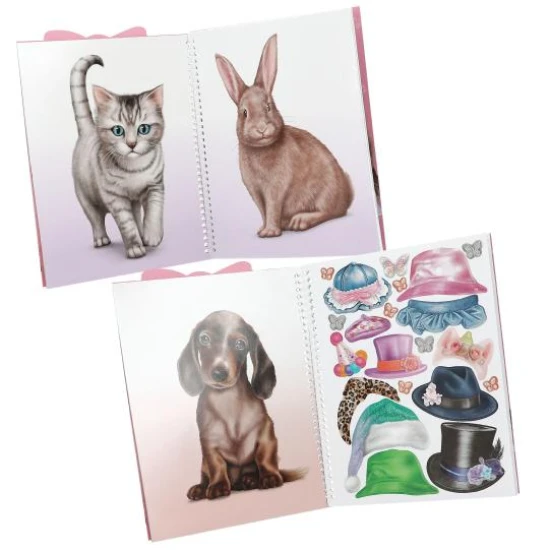 Kreativbuch Zieh mich an TOPModel Cute Animals mit 24 Seiten und 7 Sticker-Bögen