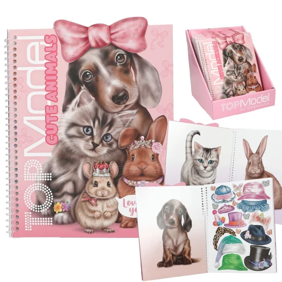 Kreativbuch Zieh mich an TOPModel Cute Animals mit 24 Seiten und 7 Sticker-Bögen