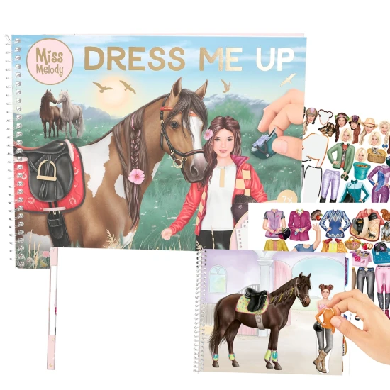 Depesche Miss Melody Kreatives Stickerbuch Dress Me Up DP-13744 mit Pferden