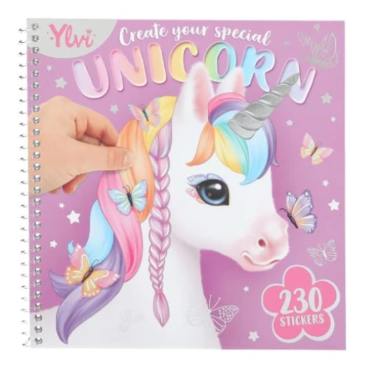 Kreativbuch Zieh mich an Einhorn Ylvi mit 24 Seiten und 11 Sticker-Bögen