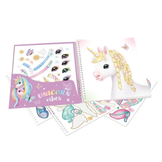 Kreativbuch Zieh mich an Einhorn Ylvi mit 24 Seiten und 11 Sticker-Bögen