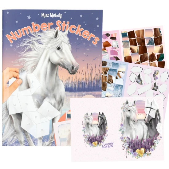 Kreativbuch mit nummerierten Stickern Miss Melody Pferde 16 Seiten Pferdemotive und 8 Seiten Sticker Depesche