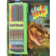 Dino World Malset mit Buntstiften