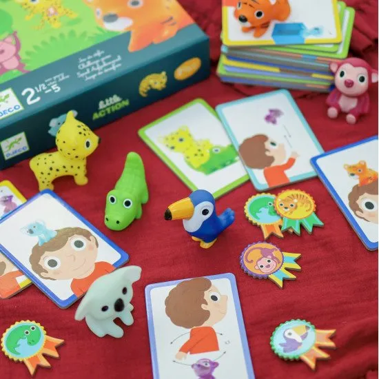 Das Happy Jungle Spiel ist ein Gesellschaftsspiel voller Bewegung und Geschicklichkeit.