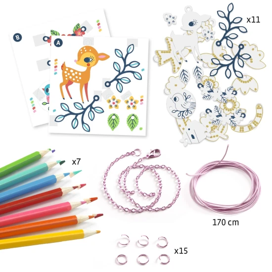 Djeco DIY Mach dein eigenes Schmuck Reh und Vogel DJ79000