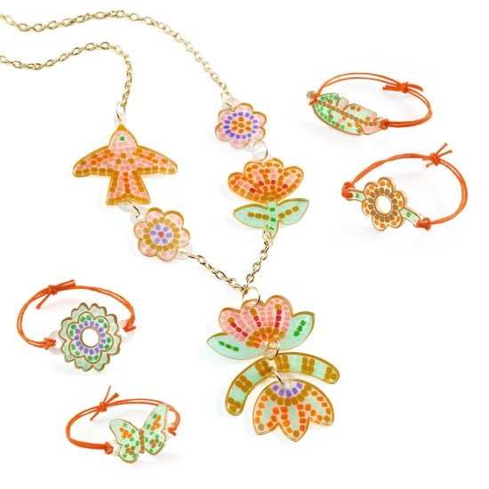 Djeco DIY Mach dein eigenes Schmuck Feder und Lotus DJ79001