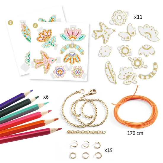 Djeco DIY Mach dein eigenes Schmuck Feder und Lotus DJ79001