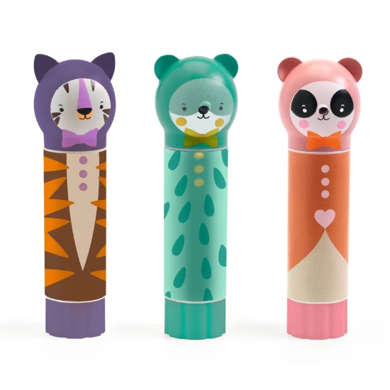 Lustige Klebetuben mit Tiermotiven