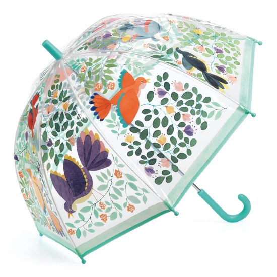 Kinderregenschirm Blumen und Vögel Größe M