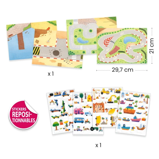 Abnehmbare Aufkleber mit Fahrzeugen