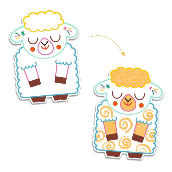 Magisches Ausmalen mit Buntstiften Haustiere