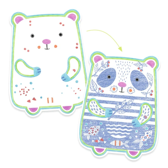 Magisches Ausmalen mit Wildtier-Wachsmalstiften