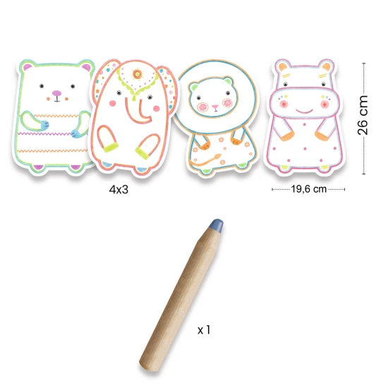 Magisches Ausmalen mit Wildtier-Wachsmalstiften