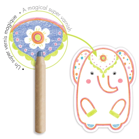 Magisches Ausmalen mit Wildtier-Wachsmalstiften