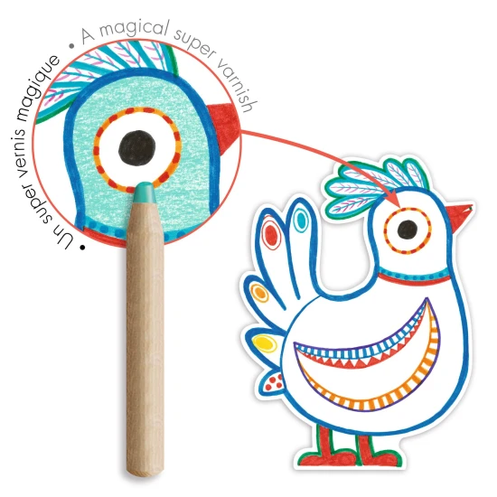 Magisches Ausmalen mit einem Buntstift: Freunde aus dem Wald